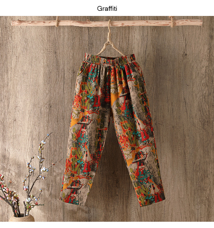 Cotton Women Loose Trousers.