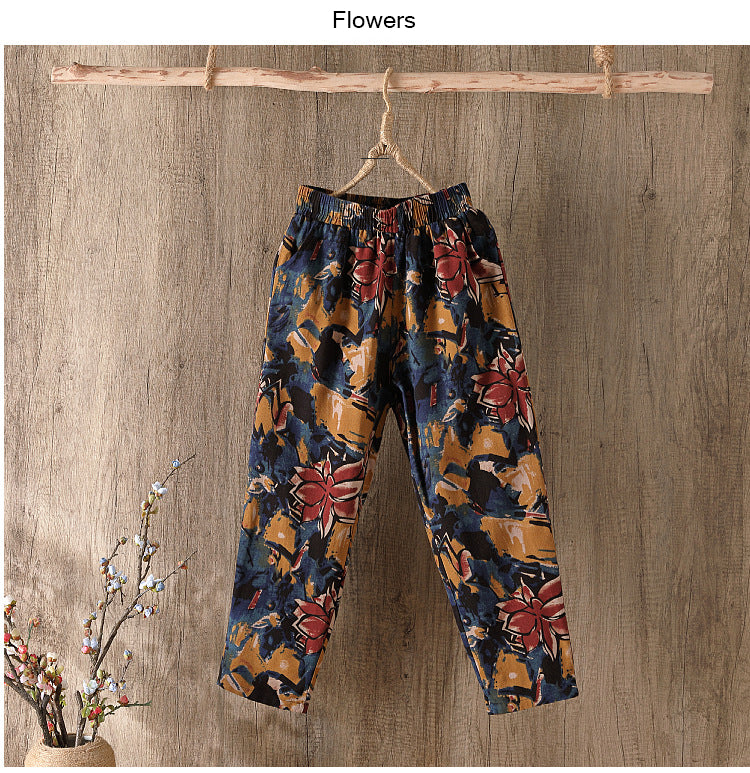 Cotton Women Loose Trousers.