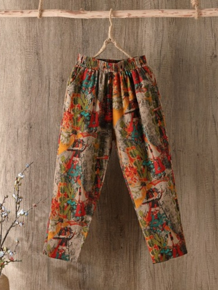 Cotton Women Loose Trousers.